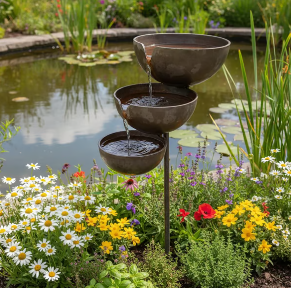 🔥Hot Sale🔥Bring Life Back To Your Garden – Rain Catcher Bird Bath 🌿🐦