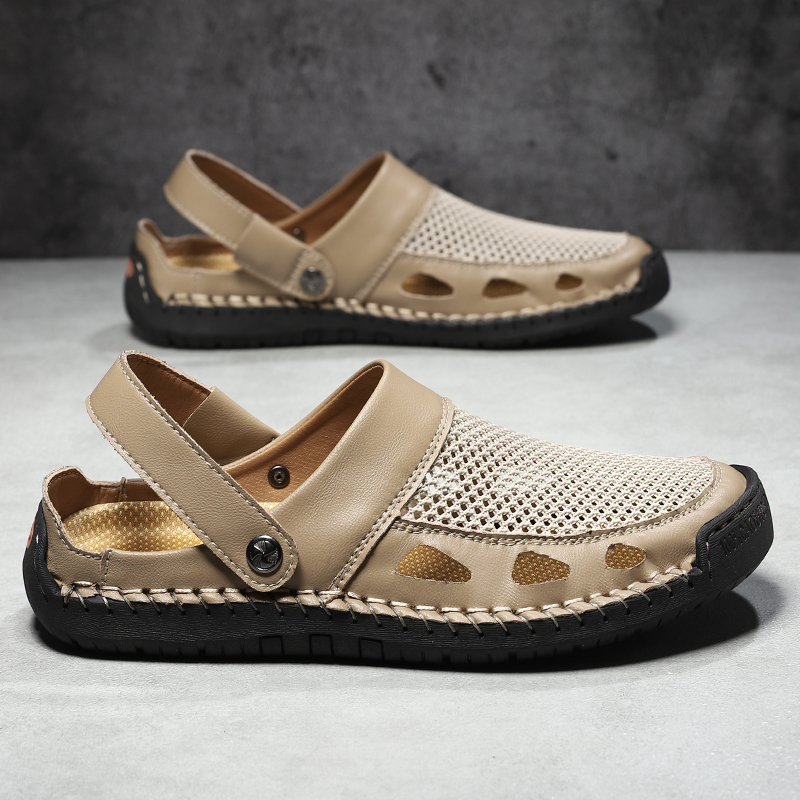 🔥Last Day 60% OFF🔥Men's Premium Leather Closed-Toe Sandals - Non-Slip Outdoor Summer Shoes
