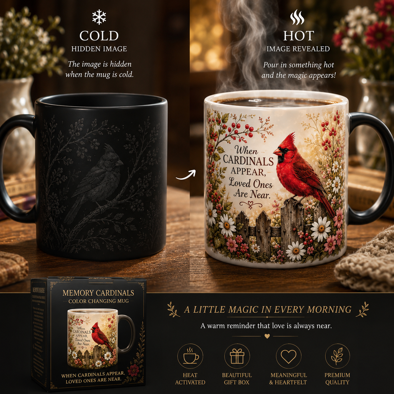 ❤️✨ Cardinal Heaven Signs Color Changing Mug ✨🕊️