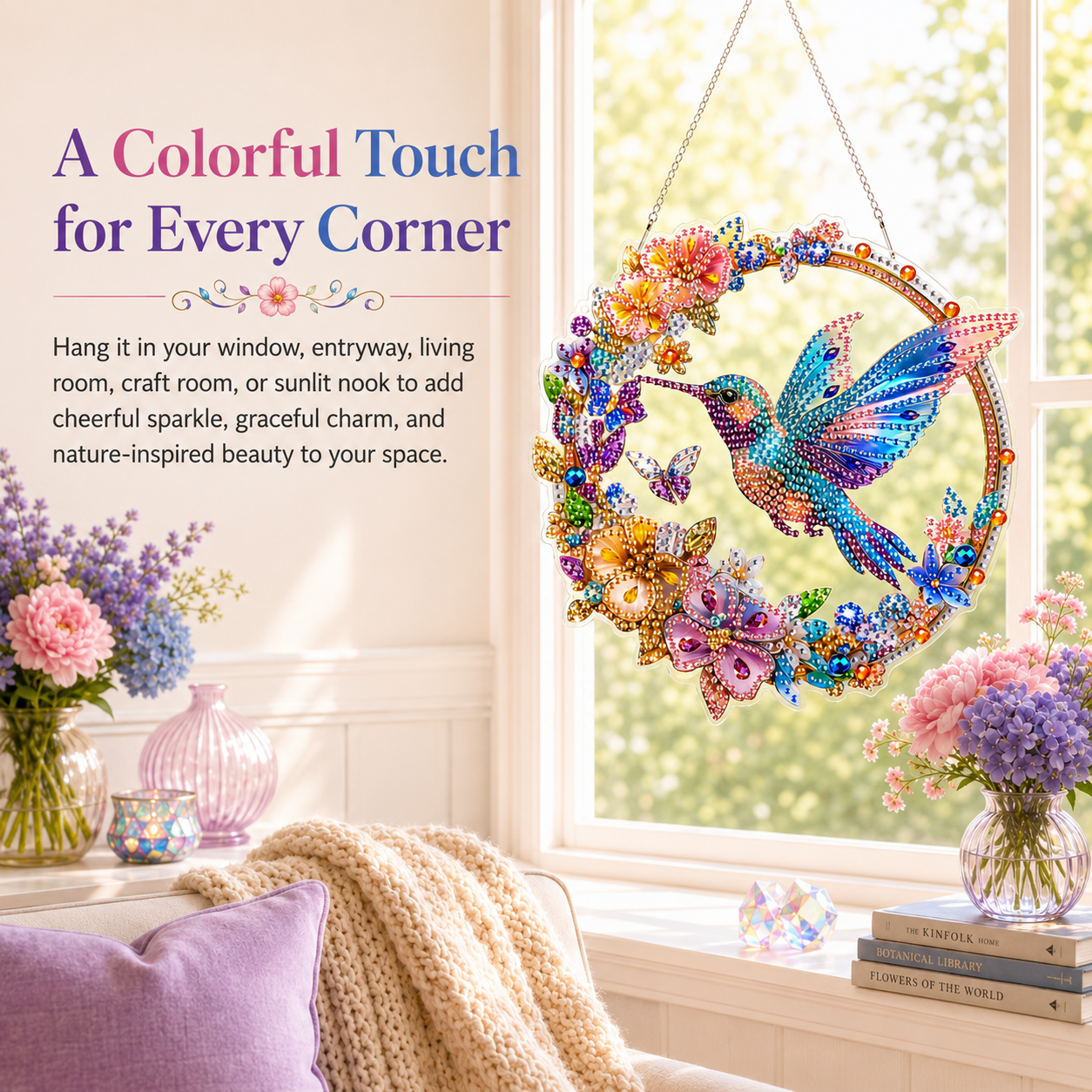 🔥Buy 1 Get 1 free,🐦 Hummingbird Diamond Art Hanging Ornament Kit – Sparkling DIY Window Ornament