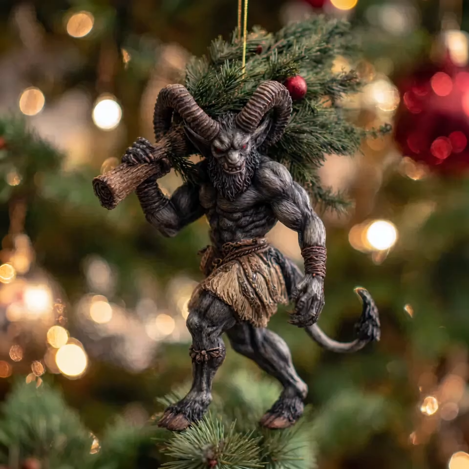 Krampus Christmas Ornament Set – Dark Holiday Mischief Collection