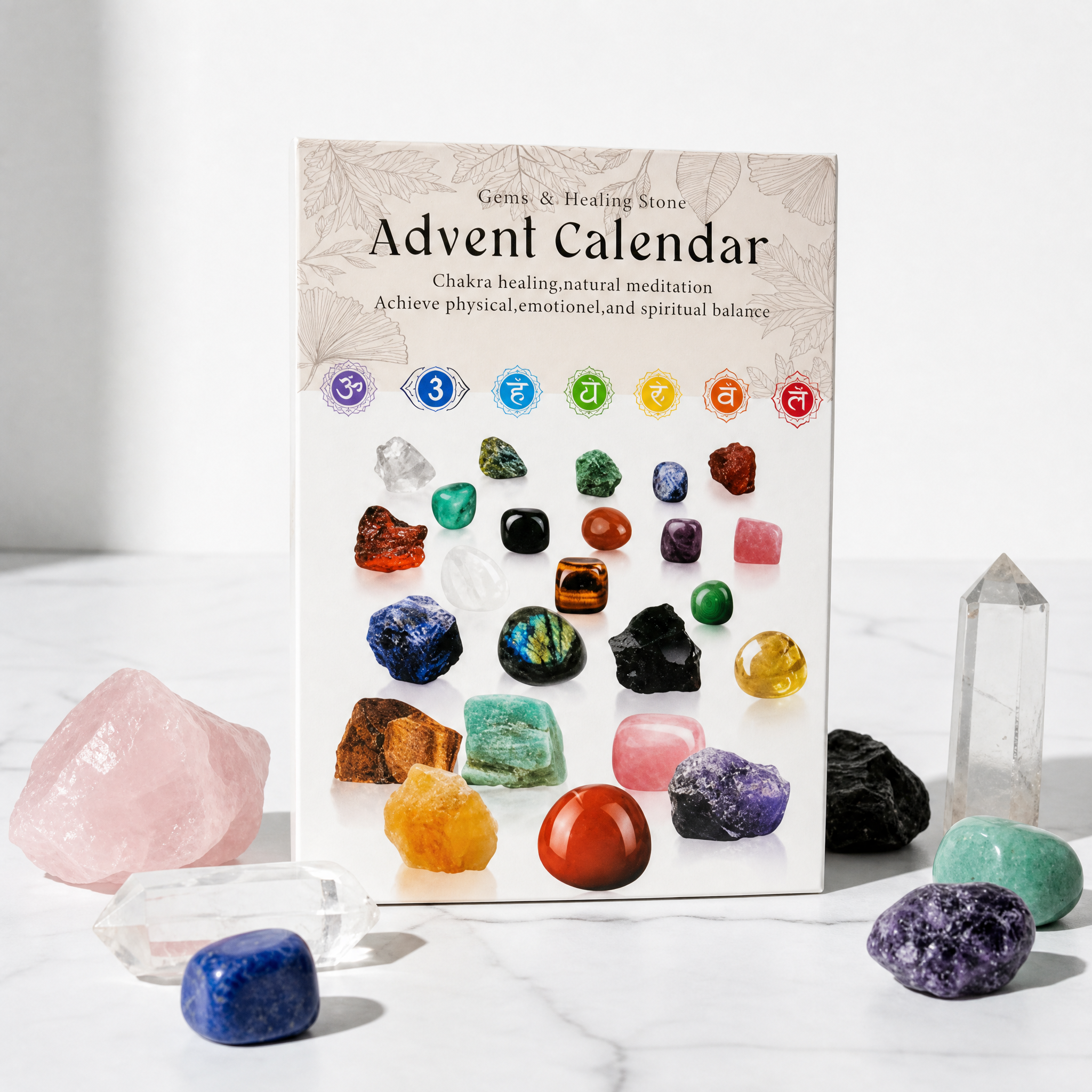 💎Crystals Advent Calendar 2026-24 Days Chakra Crystals&Healing Stones🔮