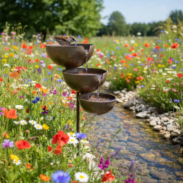🔥Hot Sale🔥Bring Life Back To Your Garden – Rain Catcher Bird Bath 🌿🐦