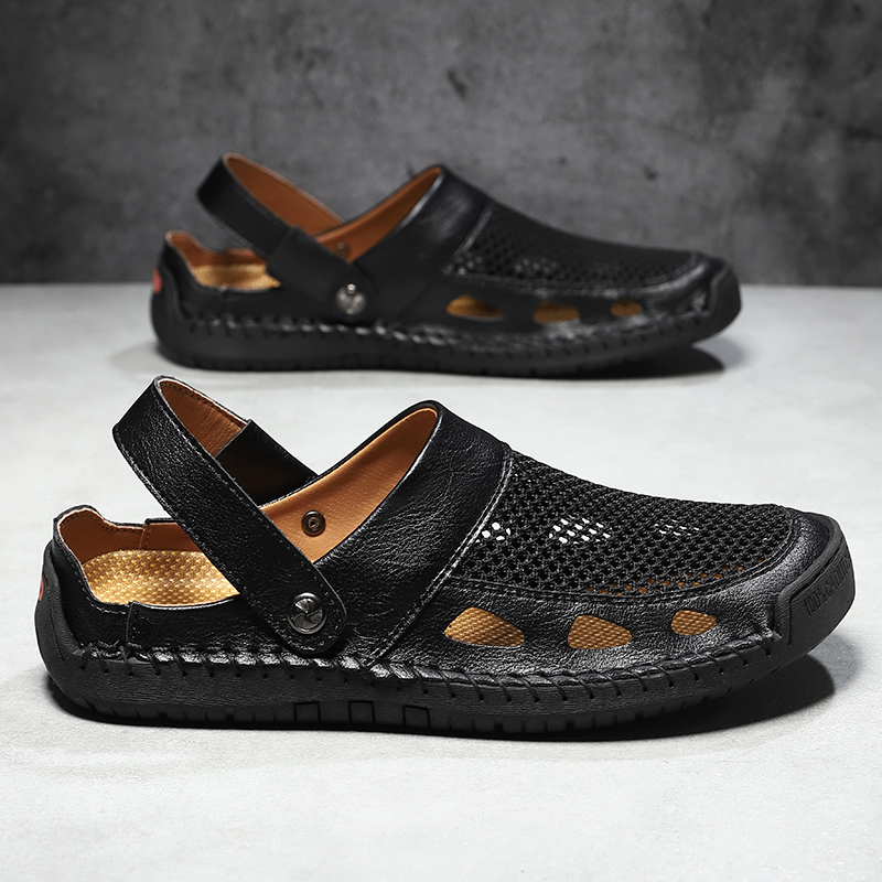 🔥Last Day 60% OFF🔥Men's Premium Leather Closed-Toe Sandals - Non-Slip Outdoor Summer Shoes