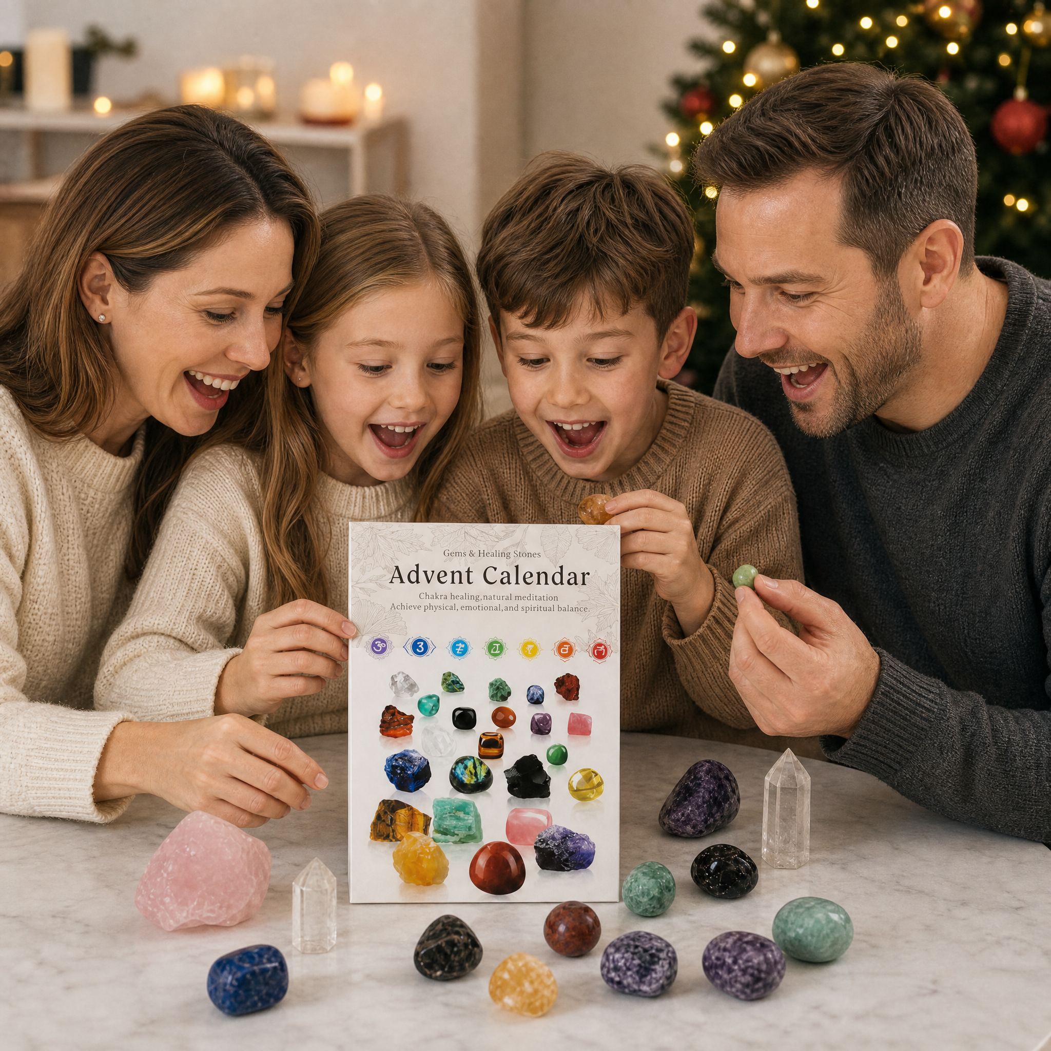 💎Crystals Advent Calendar 2026-24 Days Chakra Crystals&Healing Stones🔮