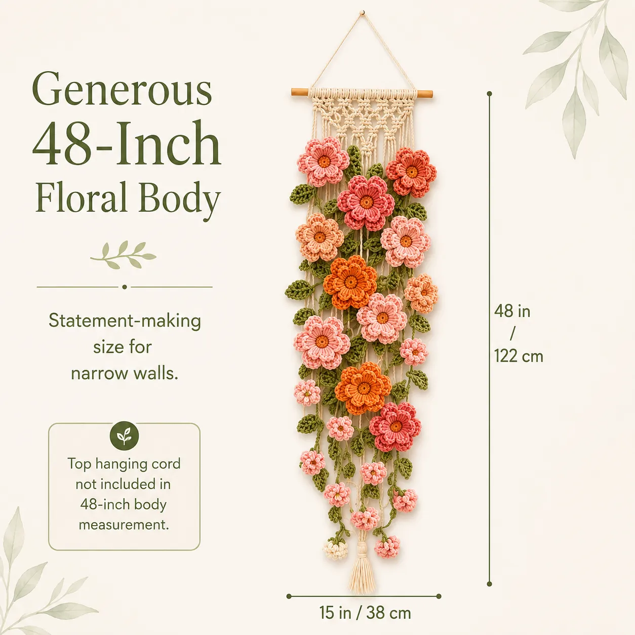 Boho Crochet Flower Wall Hanging Decor