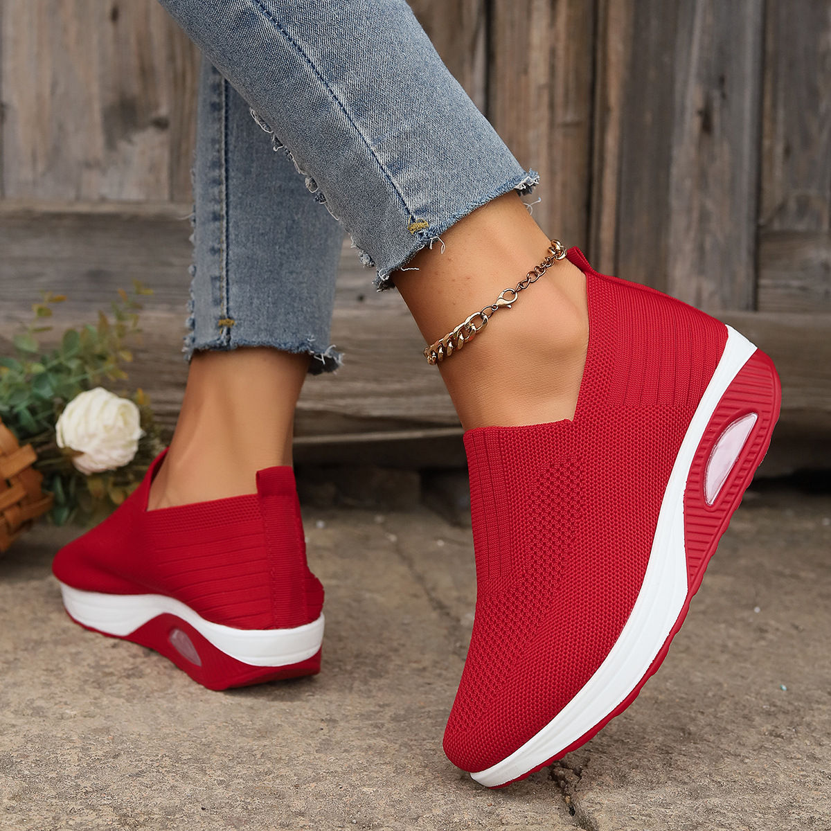Slip-On Air Cushion Sneakers – Arch Support Comfort for All-Day Wear
