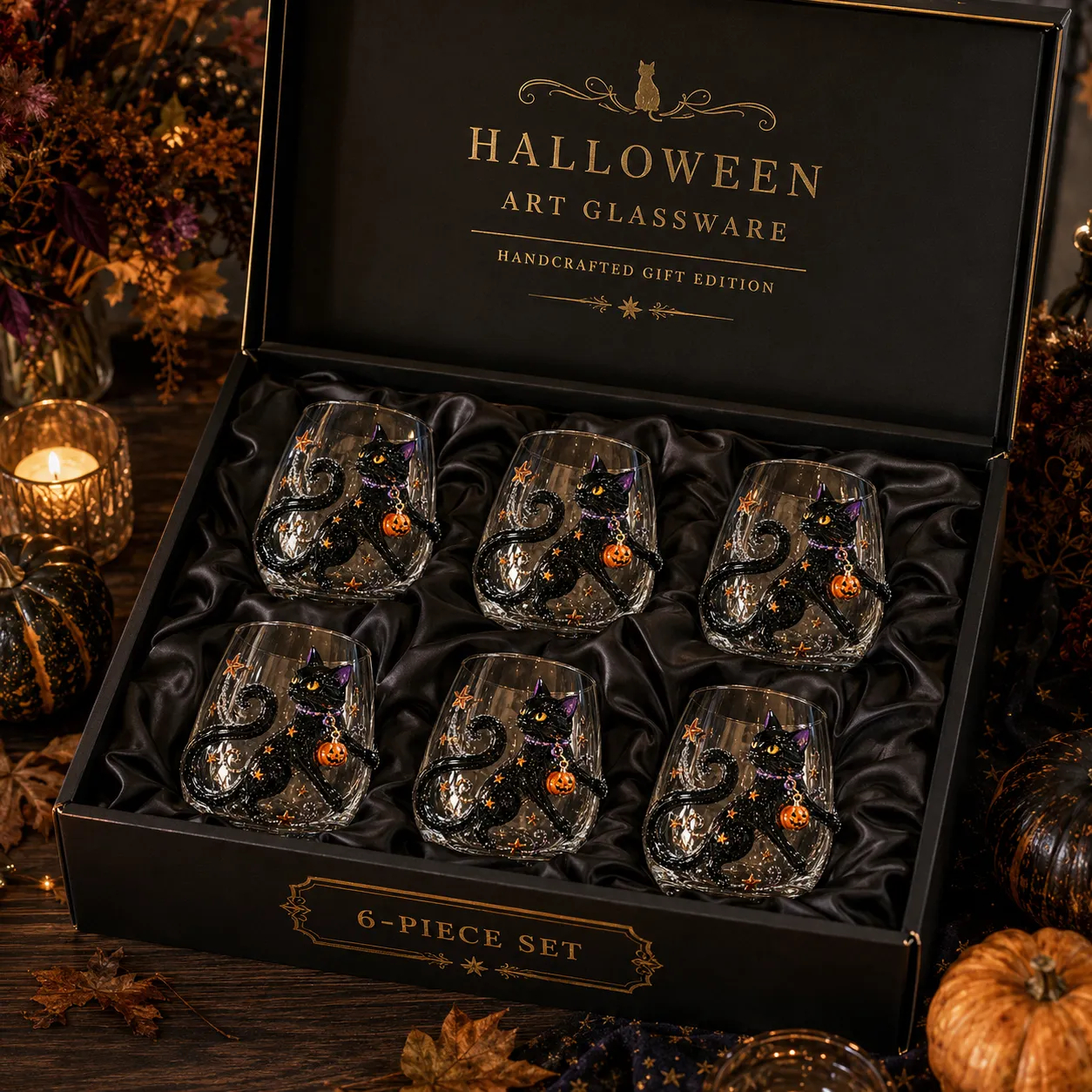 🎃 3D Halloween Glassware Collection | For Magical Halloween Sips, Eye-Catching 3D Details, Luminous Festive Party Moments & Cozy Fall Home Bar Glow