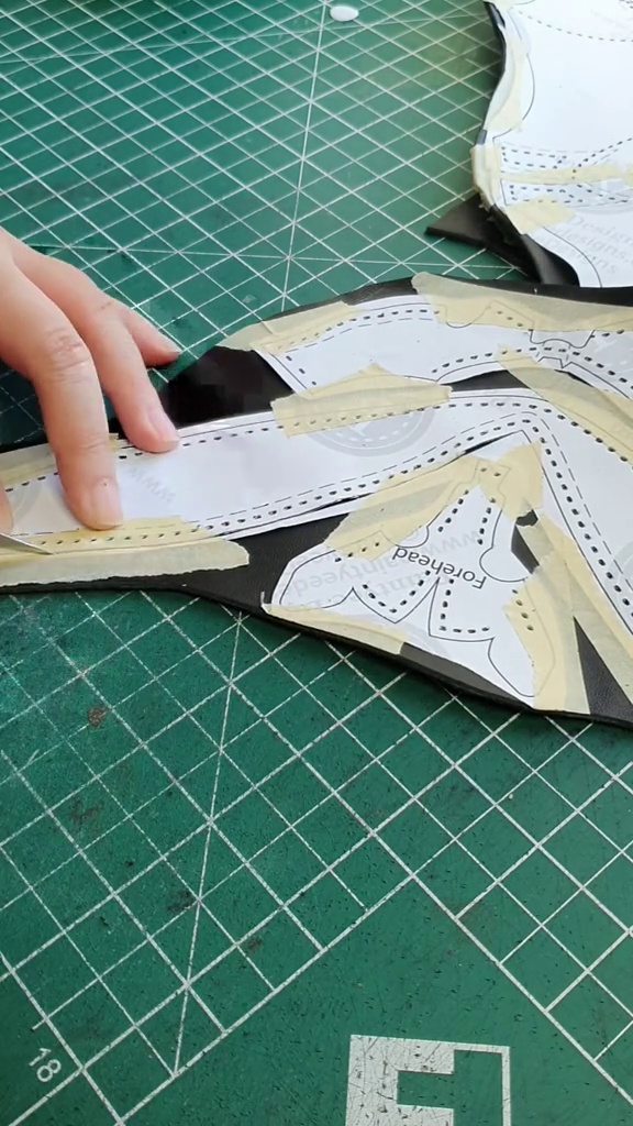 Leather panels for the bat coin purse wings and body