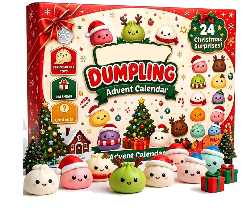 Christmas Countdown Calendar 2026 with 24 Assorted Mini Squishies