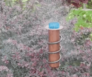 Solid Copper Floating Rain Gauge for Garden, Patio & Fence