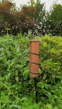 Premium Copper Rain Gauge for gardens, patios, fences, lawns, flower beds