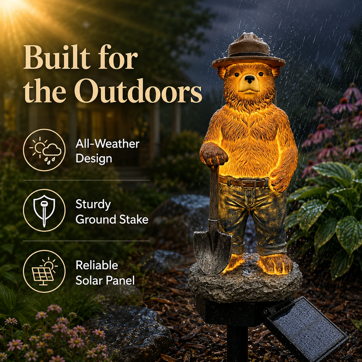 Smokey Bear Solar Garden Light