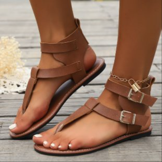 Summer Plain Vacation Gladiator Sandals