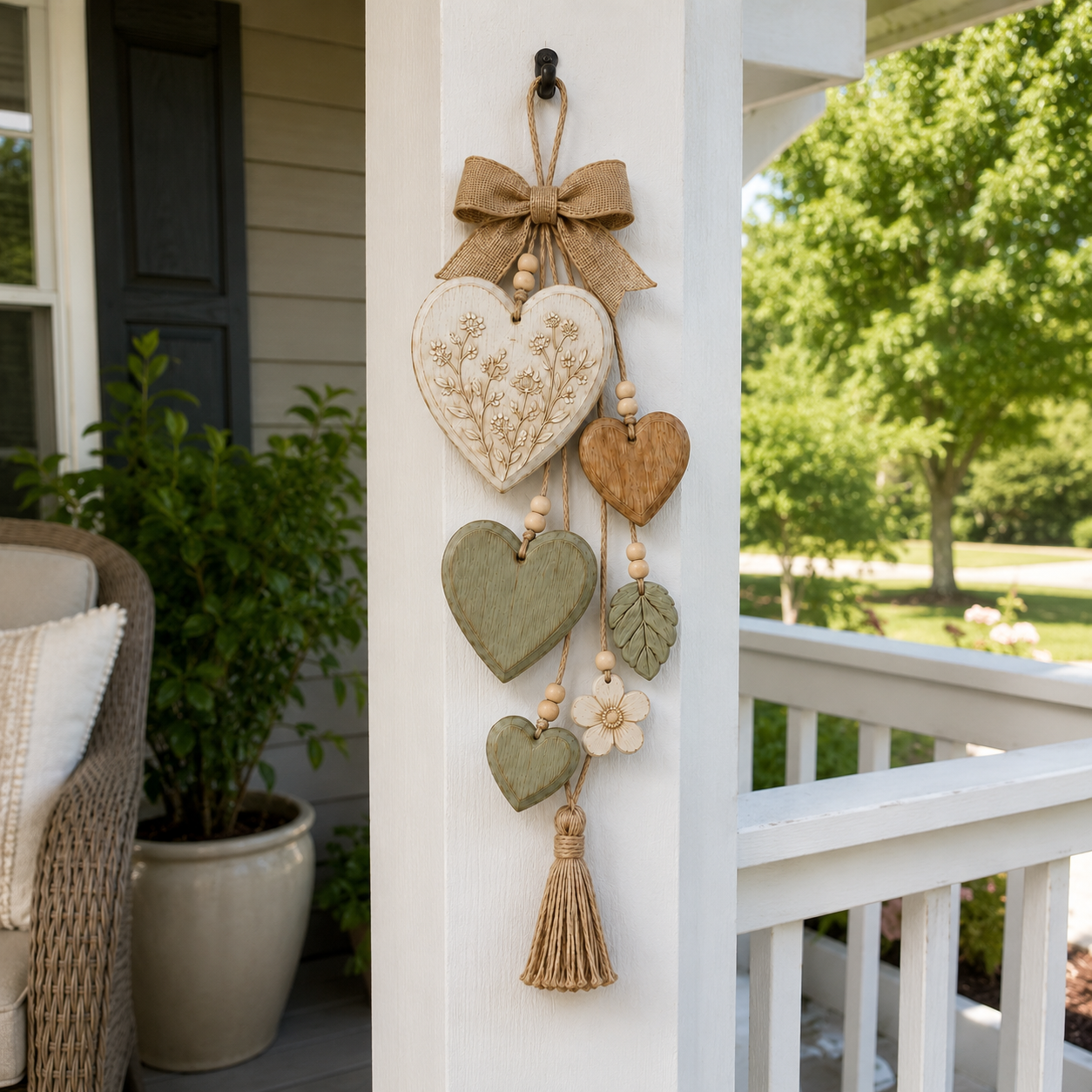 Rustic Solid Wood Heart Wall Hanging