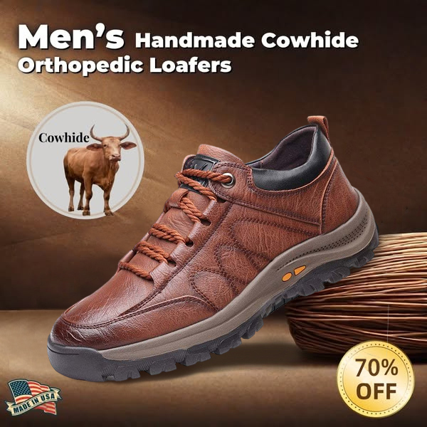 Men's Handmade Genuine Leather Shoes Waterproof Comfort Arch Support Lightweight