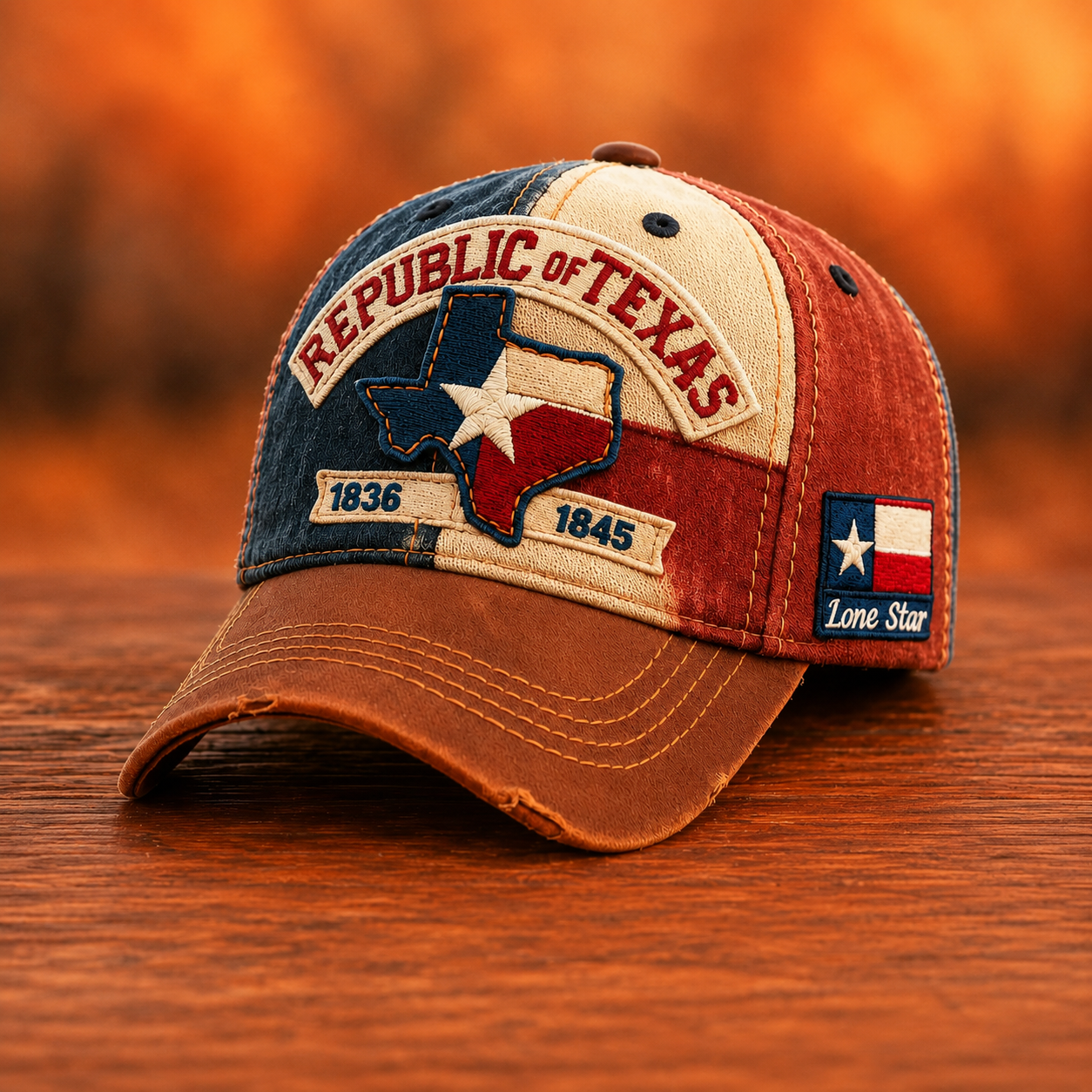 Vintage Distressed Texas Republic Cap