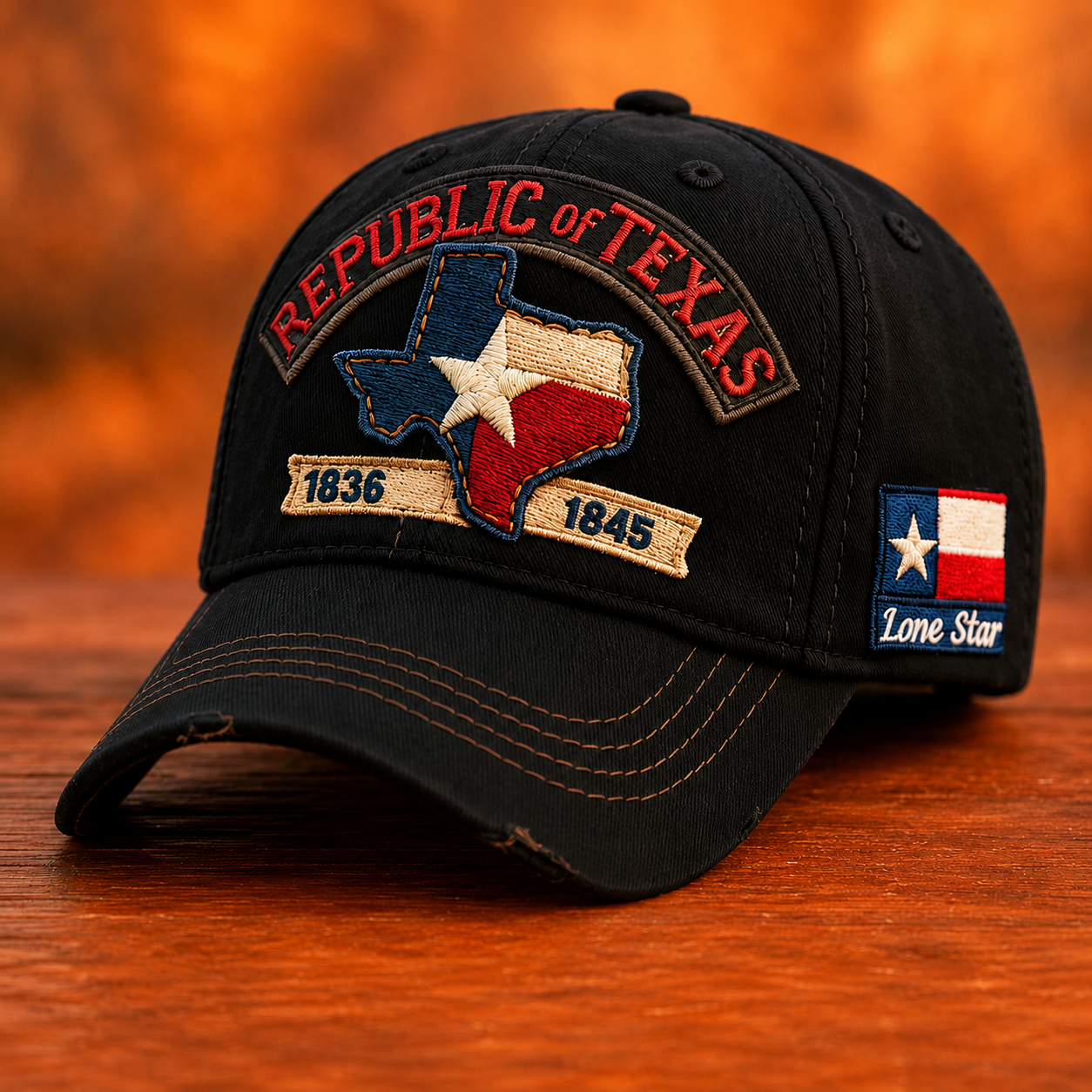 Vintage Distressed Texas Republic Cap