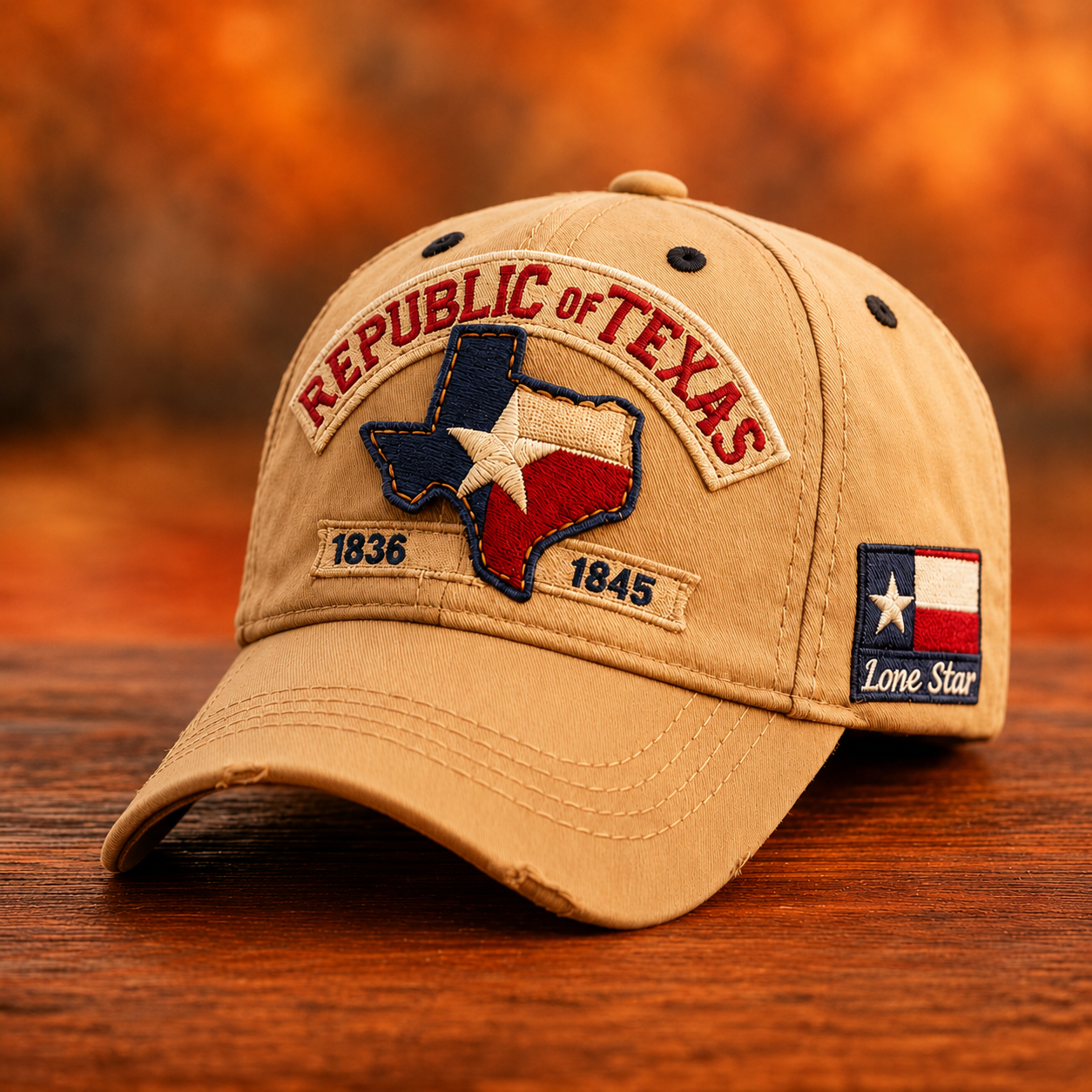 Vintage Distressed Texas Republic Cap