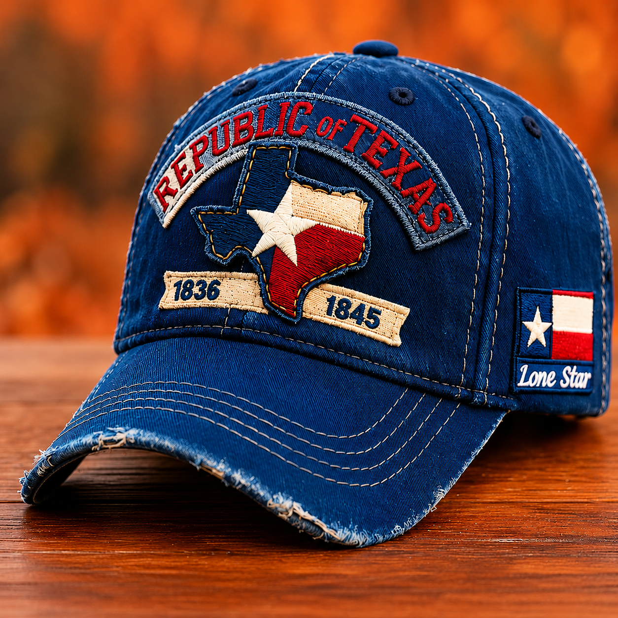 Vintage Distressed Texas Republic Cap