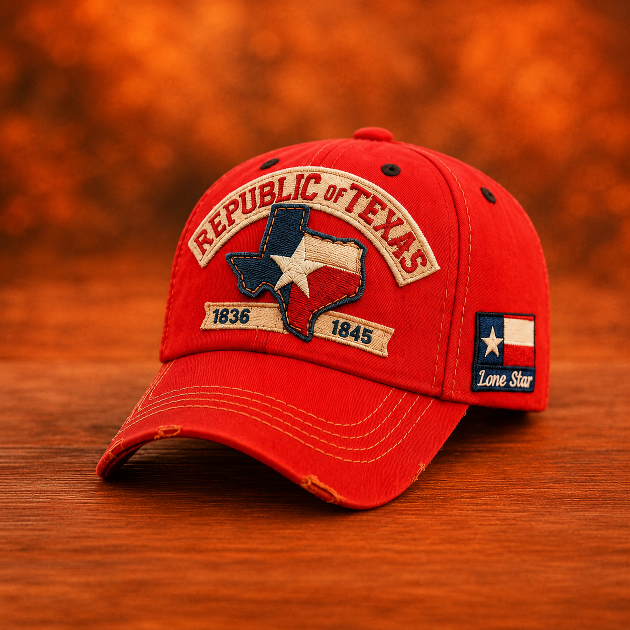Vintage Distressed Texas Republic Cap