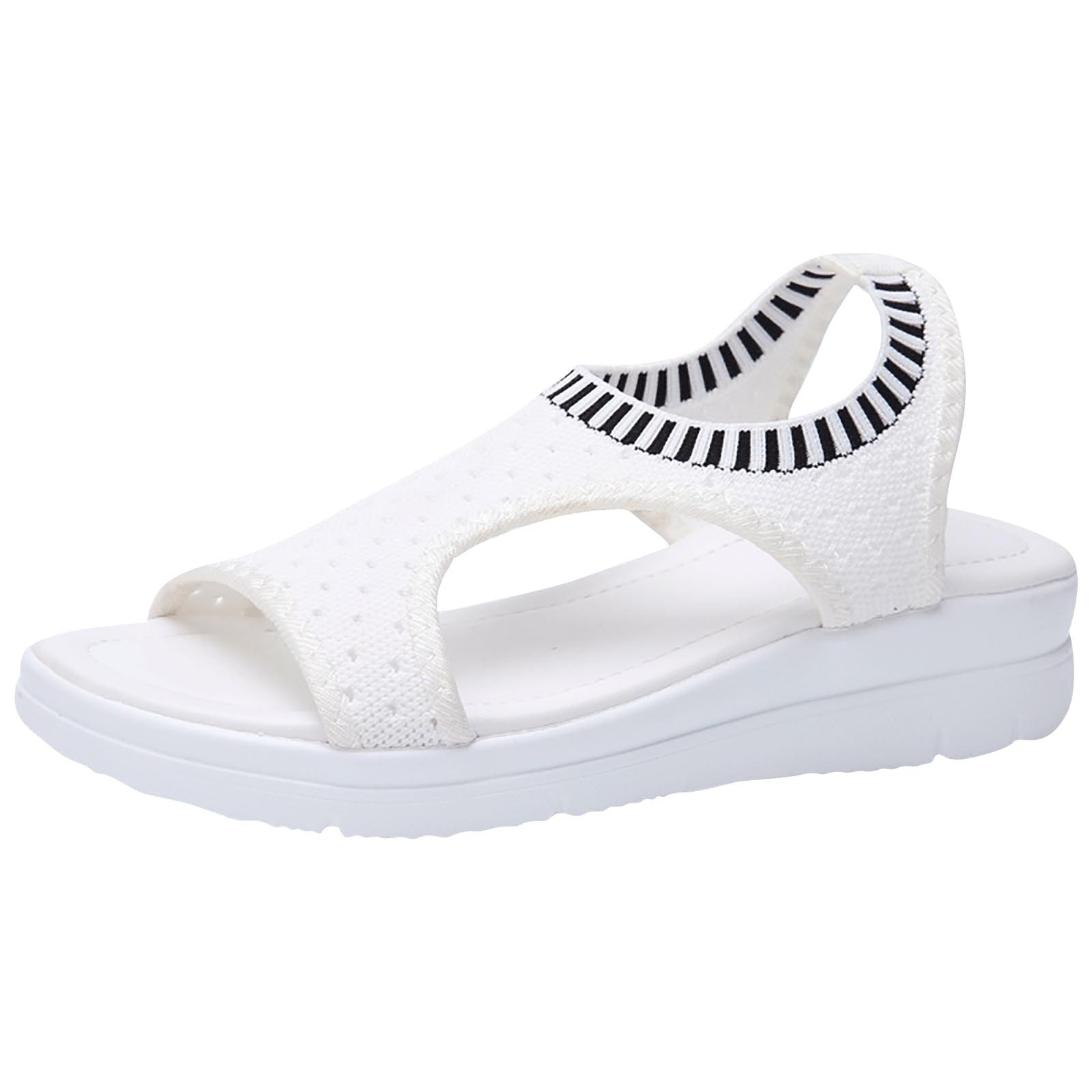 Womens Sandals New Fish Mouth Sandals Women's Large Size Flying Wedge Wedge Sports Women's Sandals Thick Sole Casual Sandals Wedge Sandals for Women