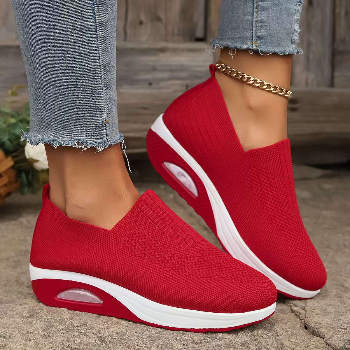 Slip-On Air Cushion Sneakers – Arch Support Comfort for All-Day Wear