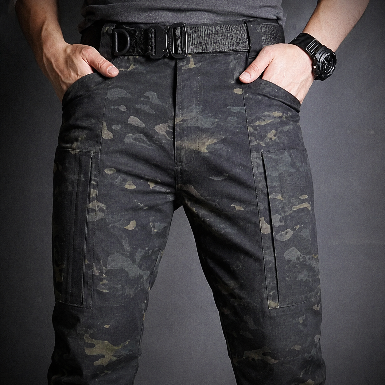 Lightweight Waterproof Ripstop Pants With 6 Pockets, Elastic Waistband-Unisex Stretch Fit