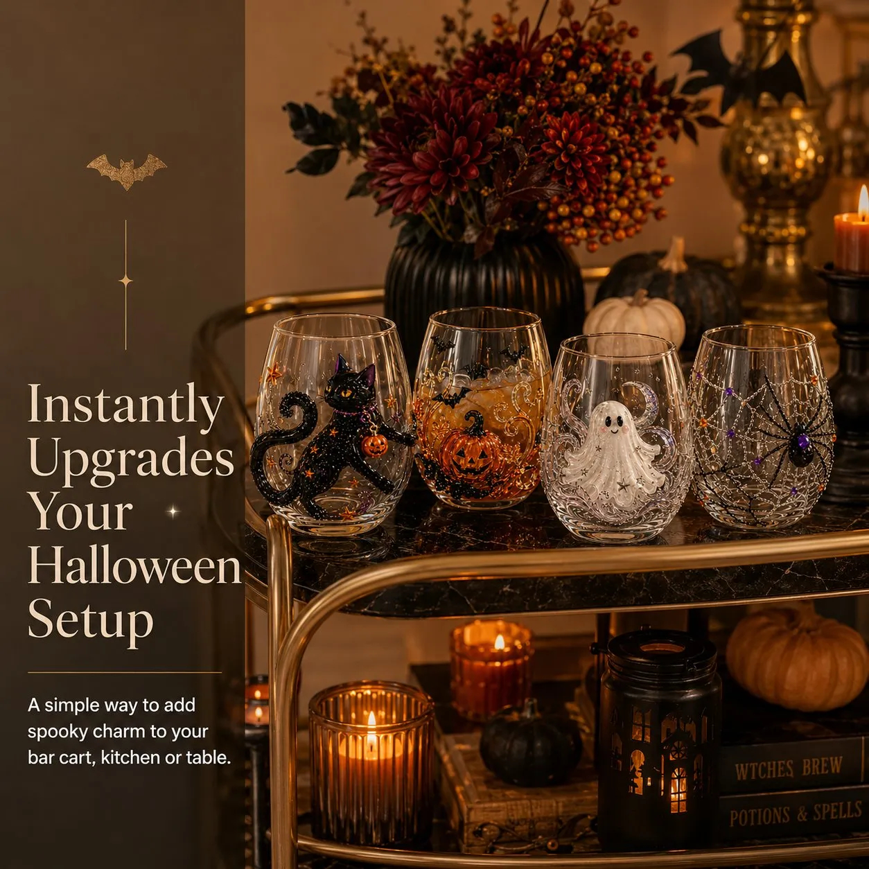 🎃 3D Halloween Glassware Collection | For Magical Halloween Sips, Eye-Catching 3D Details, Luminous Festive Party Moments & Cozy Fall Home Bar Glow