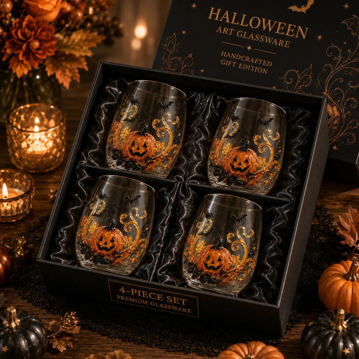 🎃 3D Halloween Glassware Collection | For Magical Halloween Sips, Eye-Catching 3D Details, Luminous Festive Party Moments & Cozy Fall Home Bar Glow