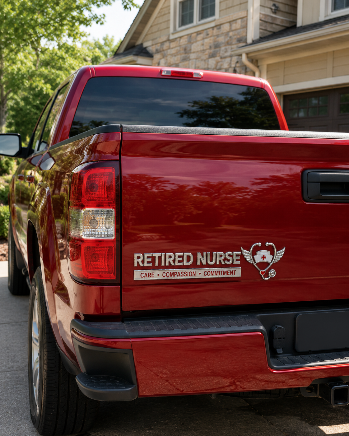 🩺 Retired Nurse Care Compassion Commitment Metal Car Emblem Badge