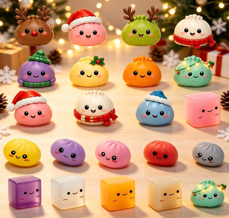 Christmas Countdown Calendar 2026 with 24 Assorted Mini Squishies
