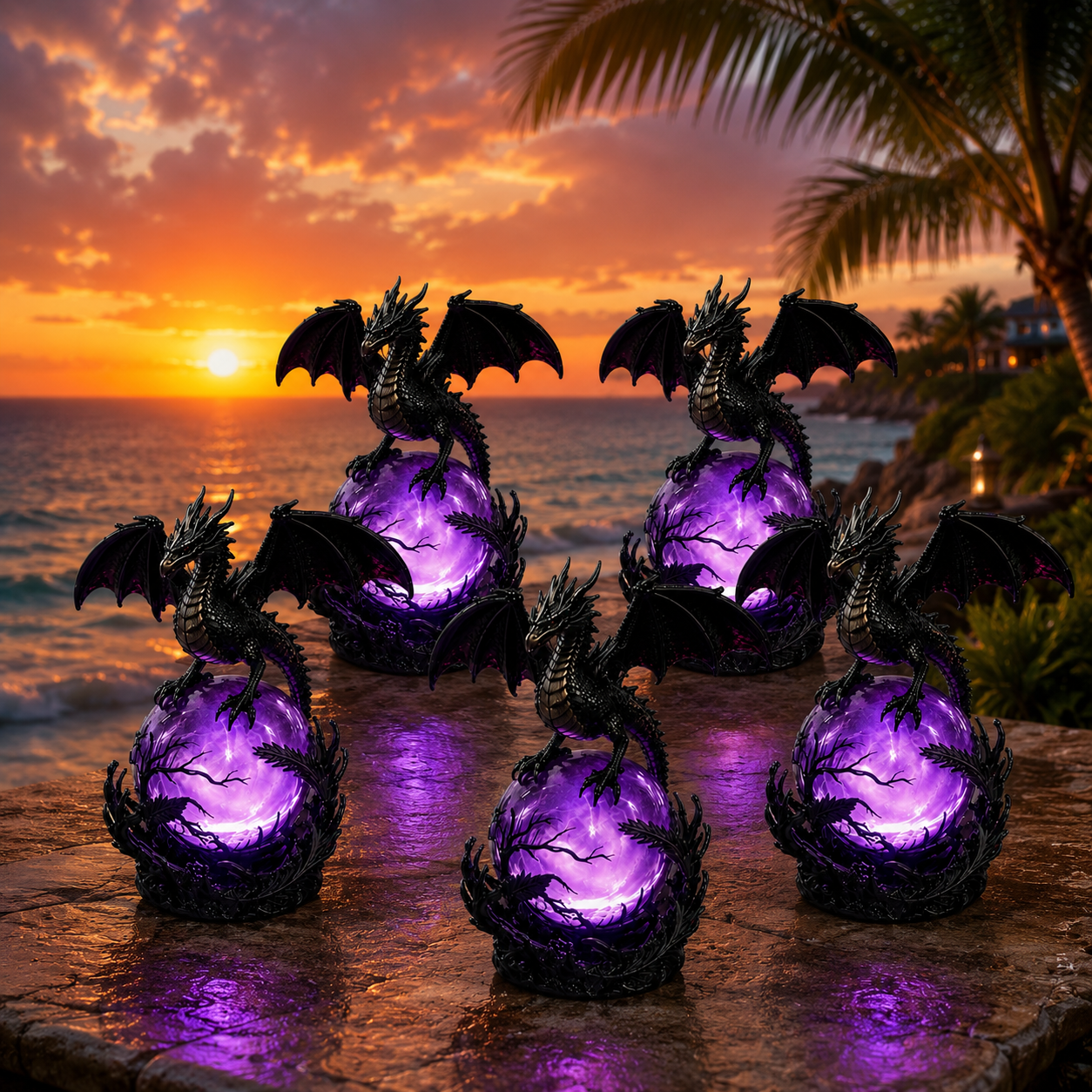 🔮🐉Gothic Dragon LED Crystal Ball Lamp for Dark Aesthetic Decor✨