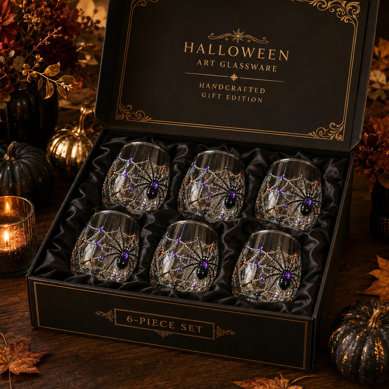 🎃 3D Halloween Glassware Collection | For Magical Halloween Sips, Eye-Catching 3D Details, Luminous Festive Party Moments & Cozy Fall Home Bar Glow