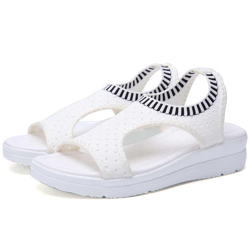 Womens Sandals New Fish Mouth Sandals Women's Large Size Flying Wedge Wedge Sports Women's Sandals Thick Sole Casual Sandals Wedge Sandals for Women