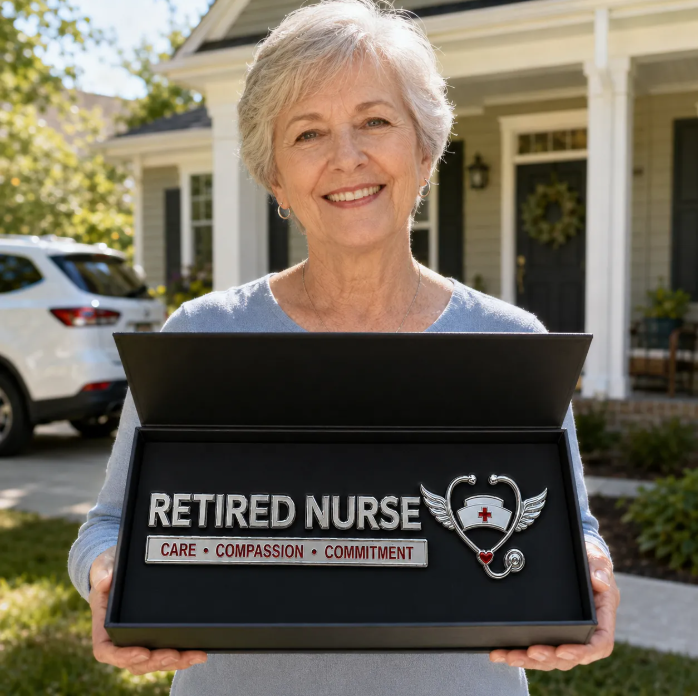 🩺 Retired Nurse Care Compassion Commitment Metal Car Emblem Badge