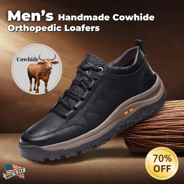 Men's Handmade Genuine Leather Shoes Waterproof Comfort Arch Support Lightweight