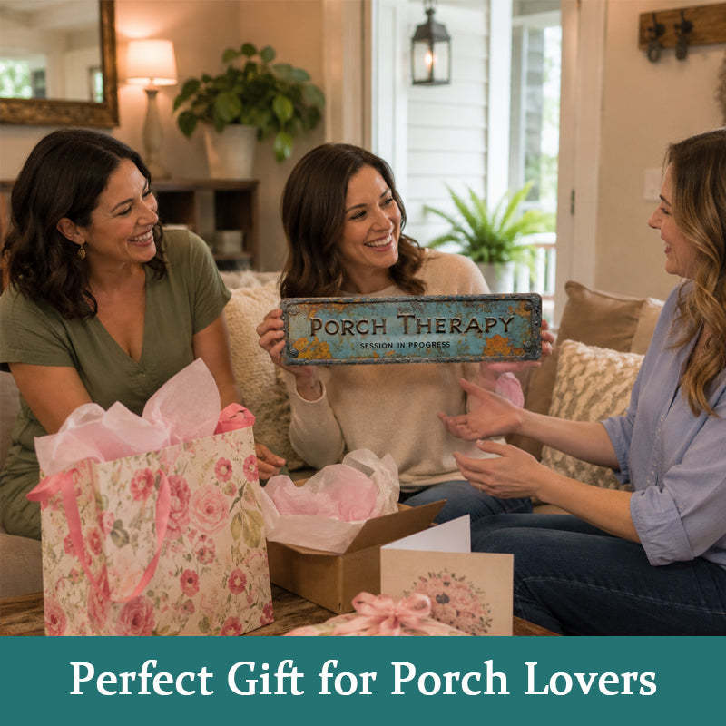 “Porch Therapy” Rustic Wall Sign