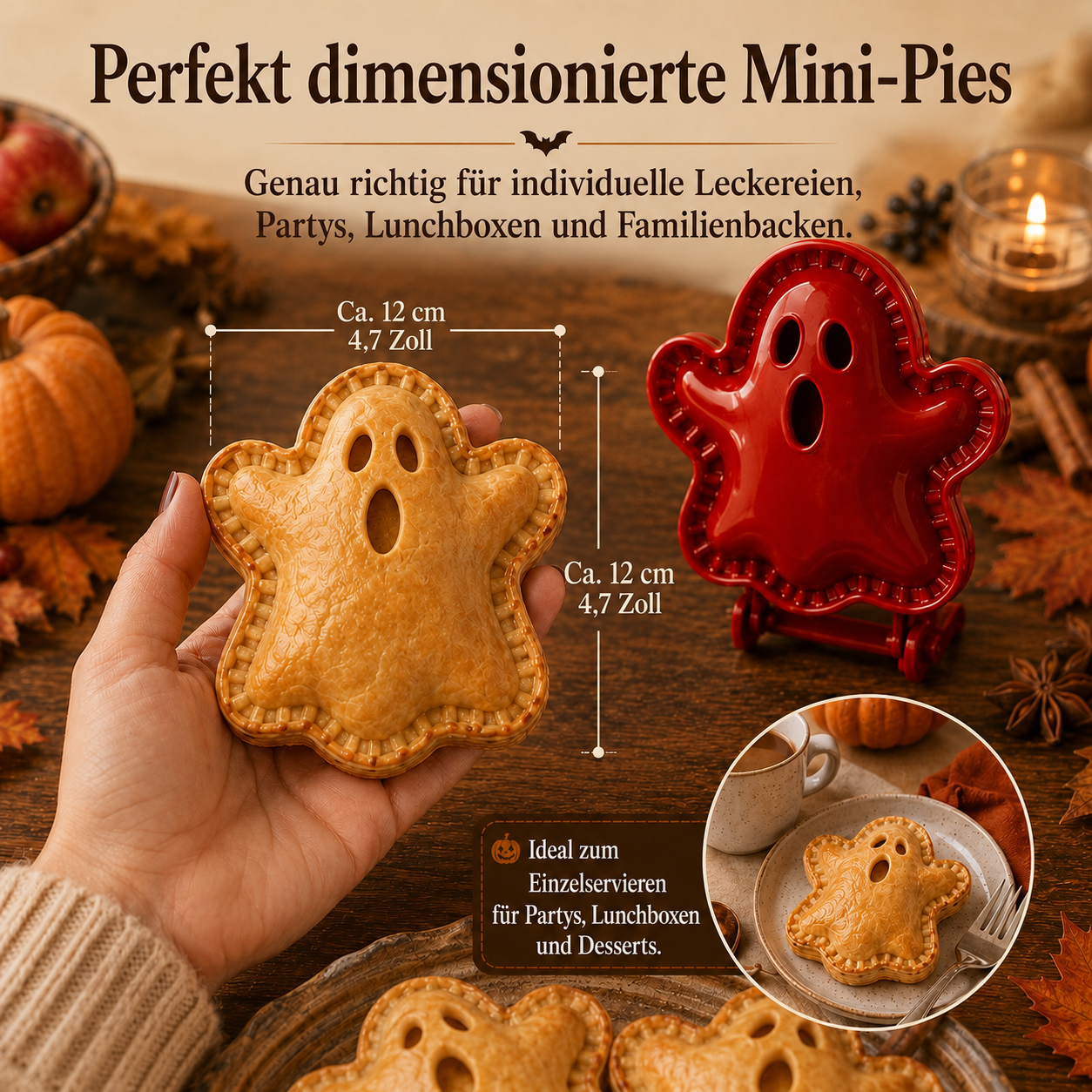 🎃 Halloween-Mini-Pastetenformen-Set – 8 gruselige Designs für einfaches, festliches Backen
