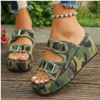 Fabric Casual Plain Summer Slide Sandals