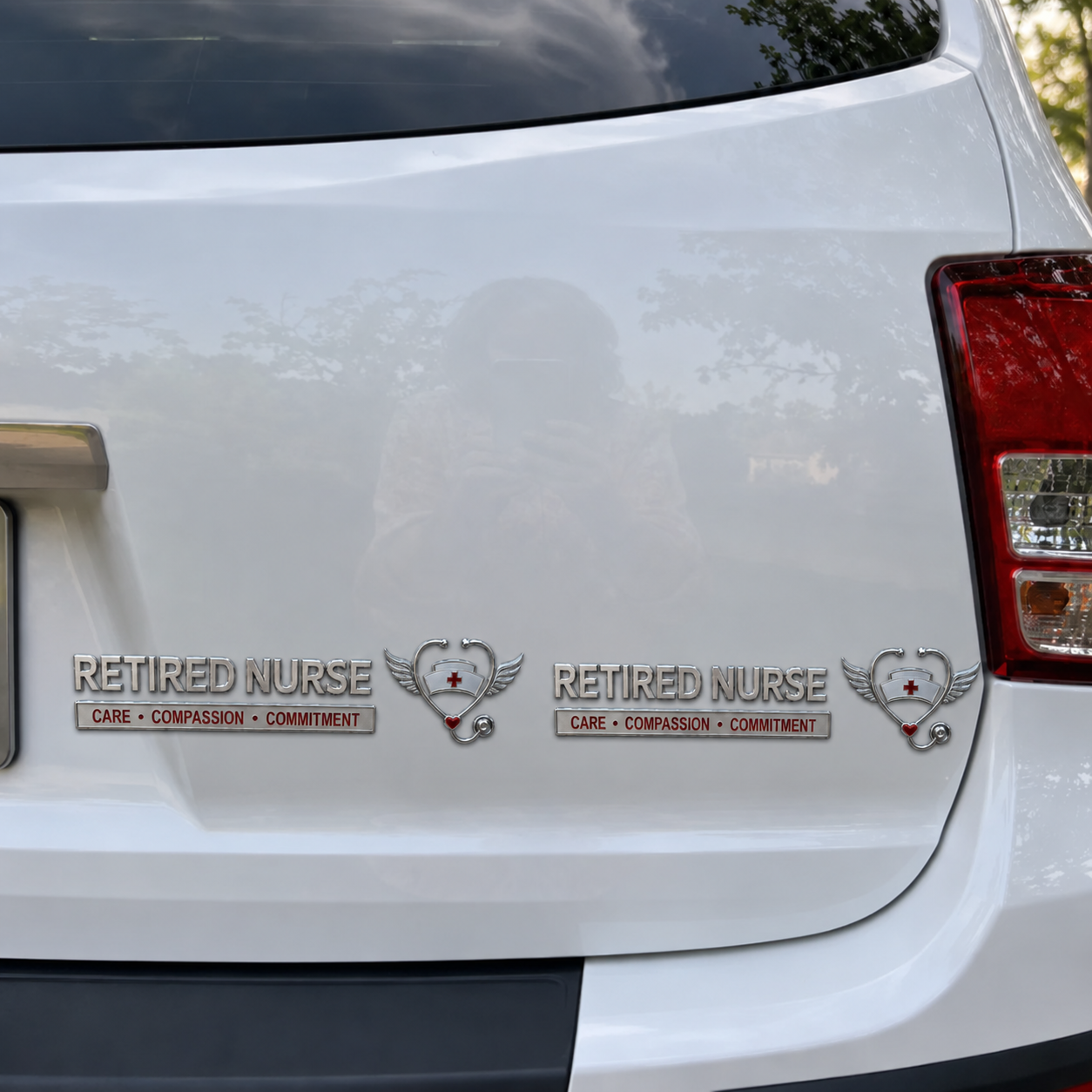 🩺 Retired Nurse Care Compassion Commitment Metal Car Emblem Badge