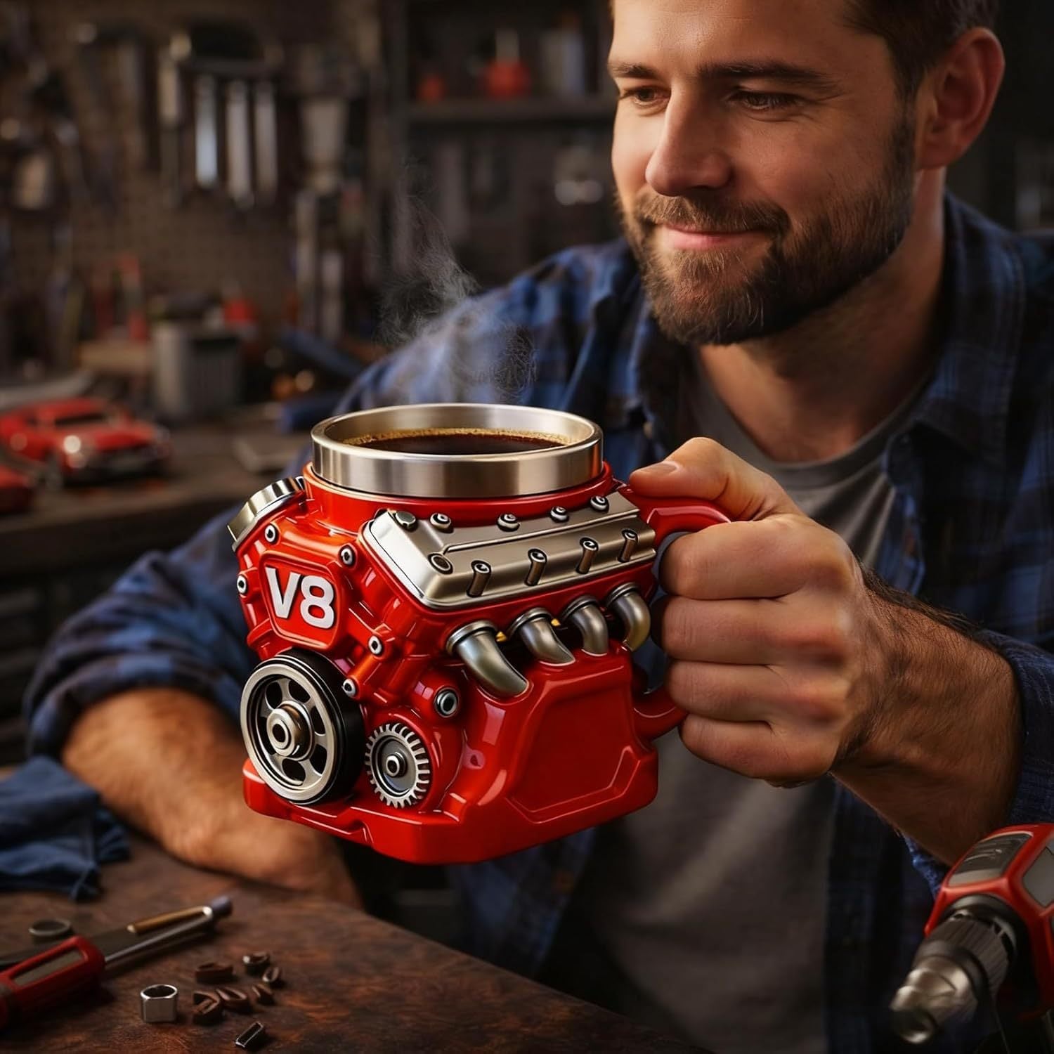 🔥Happy Father's Day - Engine Mug – The Perfect Gift for Every Gearhead⚡