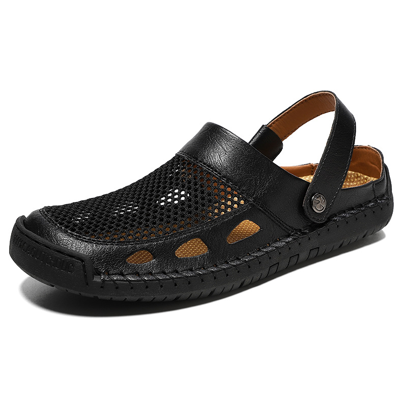 🔥Last Day 60% OFF🔥Men's Premium Leather Closed-Toe Sandals - Non-Slip Outdoor Summer Shoes