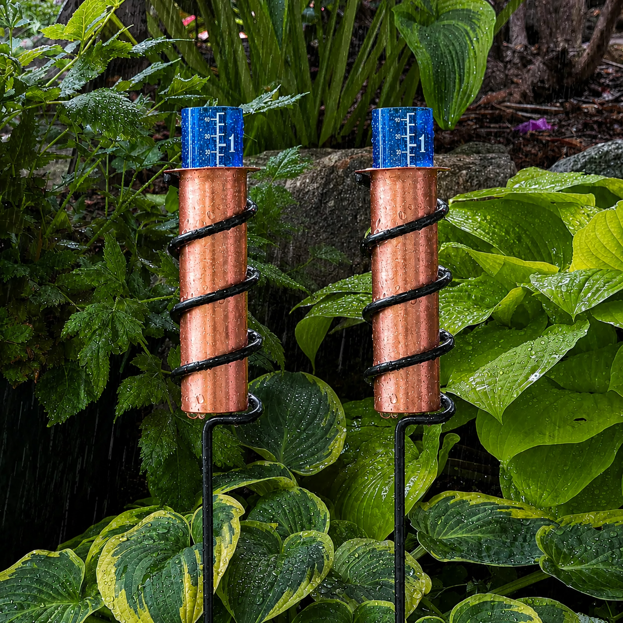 Solid Copper Floating Rain Gauge for Garden, Patio & Fence