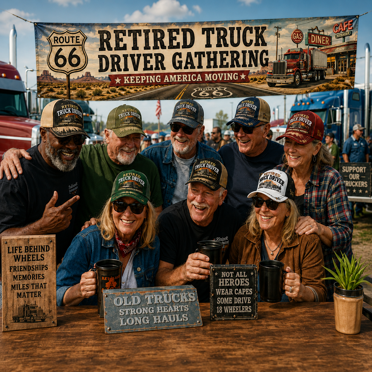 🖤 🚛 Honor His Life on the Road: Retired Truck Driver Legacy Cap 🧢 🛣️