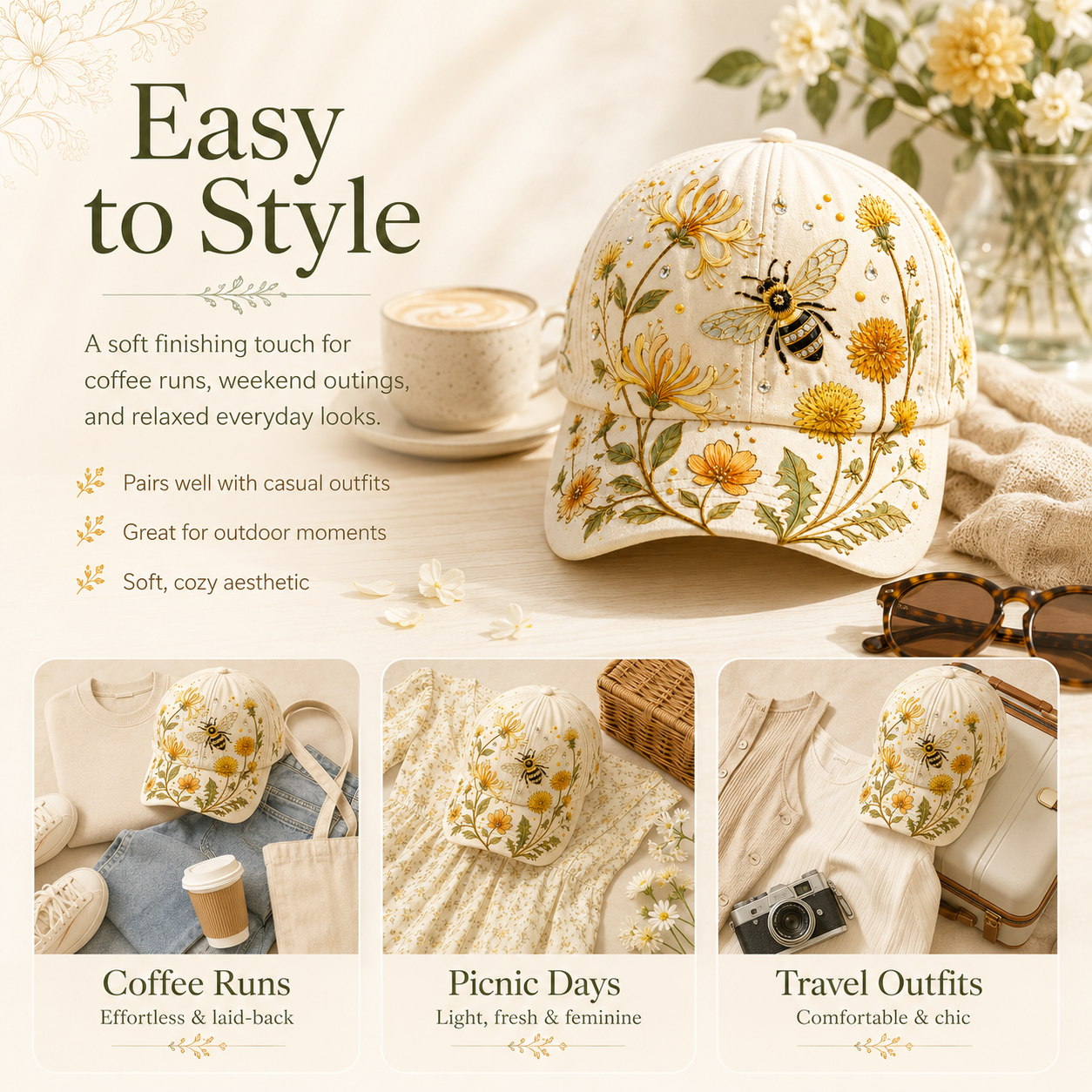 🔥BUY 1 GET 1 FREE🌸🌿 Garden Morning Cap (✨2026 Limited Edition)