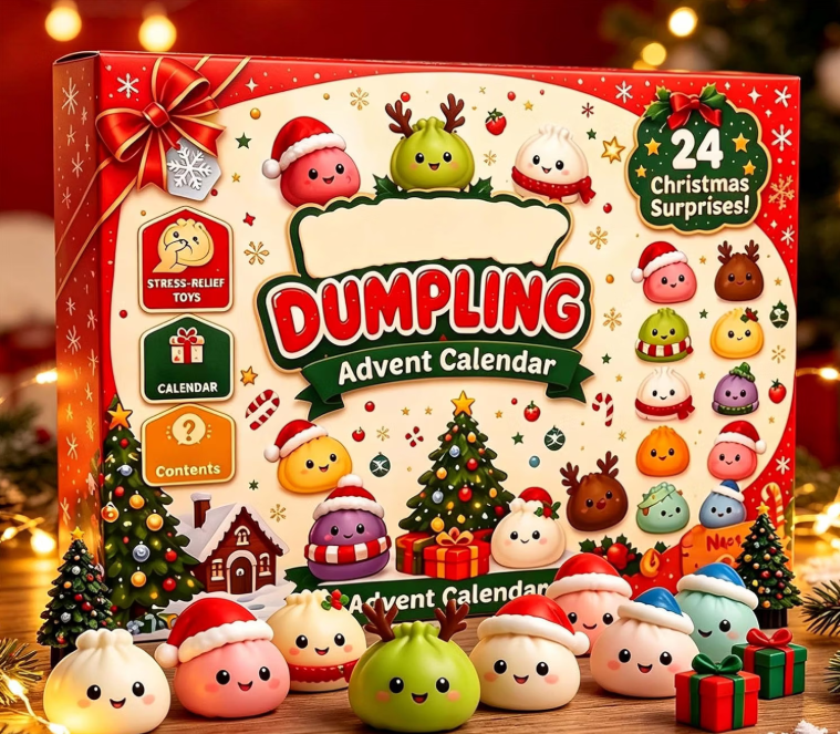 Christmas Countdown Calendar 2026 with 24 Assorted Mini Squishies