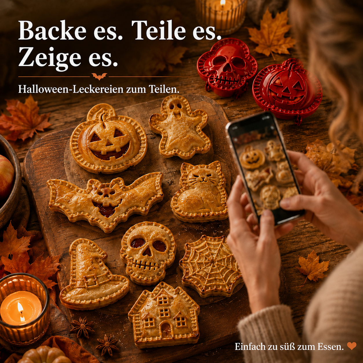 🎃 Halloween-Mini-Pastetenformen-Set – 8 gruselige Designs für einfaches, festliches Backen