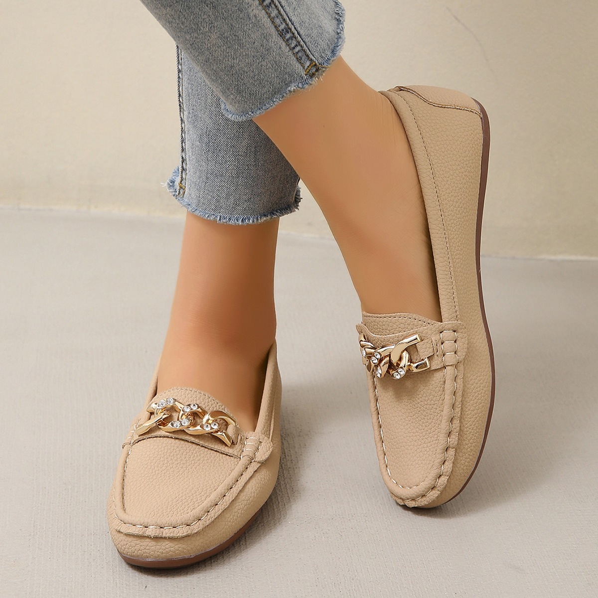 Women's Spring/Autumn Rhinestone Decor Flat Loafers