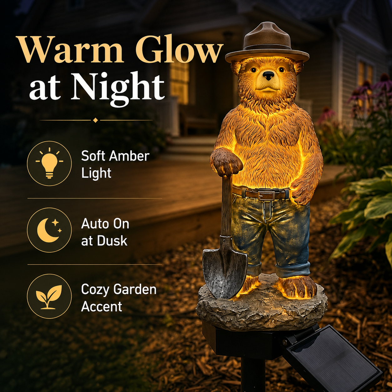 Smokey Bear Solar Garden Light